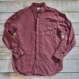 L.L.Bean Maroon Plaid Buttondown Shirt